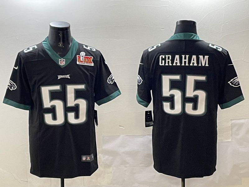 Men Philadelphia Eagles #55 Graham Black Second generations 2025 Nike Vapor Limited NFL Jersey style 2